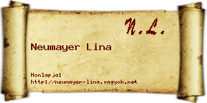 Neumayer Lina névjegykártya